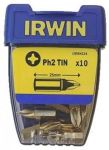 IRWIN TiN бит Pozidriv PZ2 - 1/4"/25мм с титановым покрытием - 10 шт. 10504342